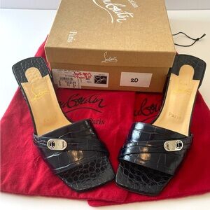 Christian Louboutin Lock Art 55 Mule Sandal Blue Size EU 40/US 10